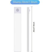 Resim Topnotch Gümüş 20cm Hareket Sensörlü Alüminyum Altın Renk Pilli 3 Renk Gece Aydınlatma 