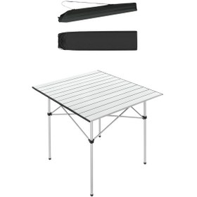 Resim Alüminyum Katlanabilir Kamp Ve Piknik Masası - Omuz Askılı Taşıma Gümüş 