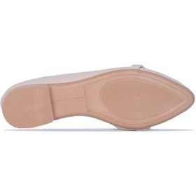 Resim Ayakcenter R13 Renesme Rugan Kadın Babet Ayakkabı Krem 