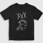 Resim Presmono Unisex Çocuk Siyah Neon XXXTentacion T-Shirt 