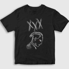 Resim Presmono Unisex Çocuk Siyah Neon XXXTentacion T-Shirt 