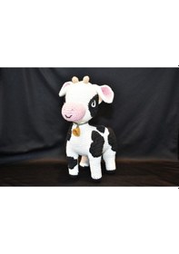 Resim Amigurumi İnek,el Yapımı Amigurumi İnek Oyuncak Açık Kahverengi - Beyaz 
