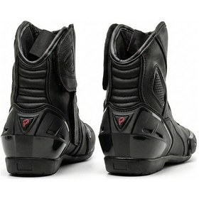 Resim Motosiklet Racing Bot Deri Kısa İtalyan Model Sert Koruma Touring Motor Botu Black 