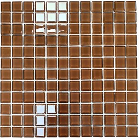 Resim Mutfak Tezgah Arası, Banyo, Havuz, Sauna, Spa ve Iç ve Dış Dekorasyonda Tüm Yüzeyler Için, Sütlü Kahve 30X30 cm. Fileli Kristal Cam Mozaik. ( 1 M2 Fiyatıdır ) 