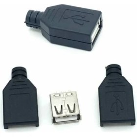 Resim Cnl 4 Pin Dişi USB Soket - Plastik Kapaklı USB Bağlantı 