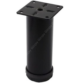 Resim Gürçayhırdavat Metal Mobilya Ayağı Siyah Çap 42Mm - 12Cm (4 Adet) 