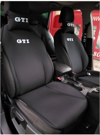 Resim Volkswagen Gtı Logo Nakışlı Ön Ikili Oto Koltuk Kılıfı 