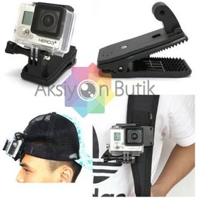 Resim Aksiyon Kamera - 360 Derece Dönebilen Klips Kelepçe 