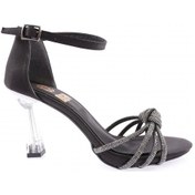 Resim Dgn Mnt-04-23y Kadin Silver Taşli Burgu Bantli Abiye Ayakkabi MNT-04-1563-R1671 Siyah 