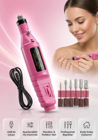 Resim ALFAGİFT Elektrikli USB Tırnak Törpü Seti Manikür Pedikür Protez Tırnak Ayak Nasır Ve Tırnak Mantar Makinesi 