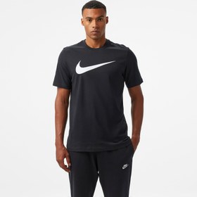 Resim Nike Sportswear Icon Swoosh Erkek Siyah T-Shirt 