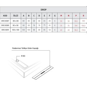 Resim Shower 80x80 Drop Oval Monoblok Duş Teknesi H:8 Cm 