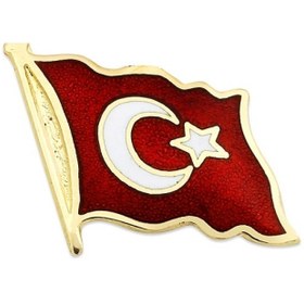 Resim Altın Sepeti Altın Bayrak Rozet Iğneli 