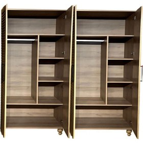 Resim Gülsün 4 Kapaklı Dolap Küf Yeşili Renk Mdf Gövde Rehau Kapak Gürgen Ağacı Ayaklı Diğer 