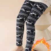 Resim Sevimli Kızlar Geyik Grafik Tayt Rüzgar Geçirmez Polar Tayt Sonbahar Kış Noel Hediyesi 