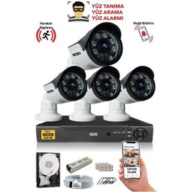 Resim 5mp Sony Lensli 4 Kameralı Fullhd Güvenlik Kamerası Sistemi - Vguard 