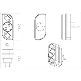Resim FETİH 3lü Grup Çok Amaçlı Golyat Priz Fiş 1 Adet 