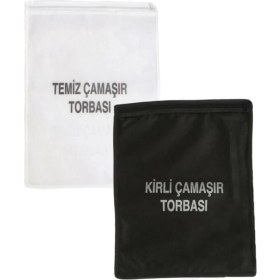 Resim Leader Trade Beyaz Kirli Ve Temiz Çamaşır Torbası Seti (Toplam 4 Adet:2 Ad.Kirli-2 Ad. Temiz) 