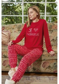 Resim Aydoğan Kadın Bisiklet Yaka Termal Pijama Takımı 30000k- 1 Adet Kırmızı 