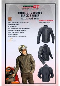 Resim Forte GT 2002003 Black Panter Hakiki Deri Yazlık Mont 