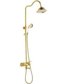Resim Acar Roza Gold Banyo Bataryası + Yağmur Duş Seti Altın 