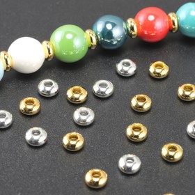 Resim 400 adet / 200 adet 5mm 4mm 3mm Alaşım Simli Düz Yuvarlak Spacer Boncuk DIY Bilezik Kolye Küpe Yapımı Aksesuarları 