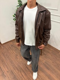 Resim BOMBER DERİ CEKET ACI KAHVE - S 