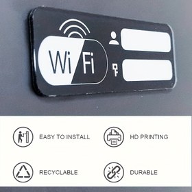 Resim Akrilik WiFi İşareti - "Ağ Tohumu Dikti" Kapı Plakası, Kolay Kurulum, Matkap Gerektirmez, Su Geçirmez ve Dayanıklı, İşletmeler ve Ev Kullanımı İçin İdeal, Ev Wi-Fi Kurulumu | Şık Siyah İşaret | Kendinden Yapışkanlı Kurulum 