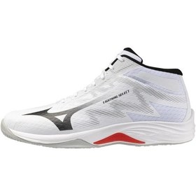 Resim Mizuno Lightning Select Mıd Unisex Voleybol Ayakkabısı Beyaz / Siyah Çok Renkli 