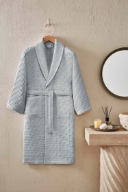 Resim Cottons &amp; Clouds Waffle Diagonal Şal Yaka Bornoz 