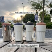 Resim Sıkça tercih edilen, sınır ötesi paslanmaz çelik taşınabilir kahve kupası, vakum yalıtımlı, büyük kapasiteli ve soğuk Americano için mükemmel. 