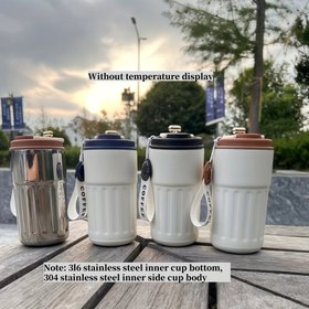 Resim Sıkça tercih edilen, sınır ötesi paslanmaz çelik taşınabilir kahve kupası, vakum yalıtımlı, büyük kapasiteli ve soğuk Americano için mükemmel. 