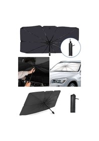 Resim Oto Araba Güneşlik Şemsiye Tip Ön Cam Güneş Önleyici Katlanabilir 140cm X 75cm 