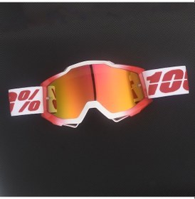 Resim Jzcat 100% Motosiklet Gözlükleri Açık Hava Bisiklet Kaskı Spor Gözlükleri Motosiklet Gözlükleri - Kırmızı Ve Beyaz Gözlük 53955918 