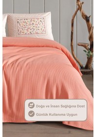 Resim Elart Angel Pike Çift Kişilik %100 Pamuk 200x220 Cm Somon Somon 