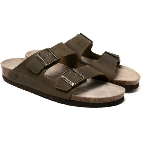 Resim Erkek Terlik Hawaıı G105996 Genuins Oiled Leather Kaki 
