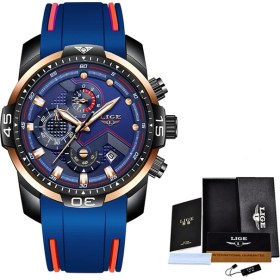 Resim Hanyang Blakc Gül Mavi Relogio Masculino Lıge Erkek Saatler Top Marka Lüks Askeri Spor Izle Erkekler Su Geçirmez Aydınlık Kol Saati Analog Kuvars Izle (Yurt Dışından) 