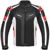 Resim Motosiklet Montu Full Korumalı 4 Mevsim Pu Kaplamalı Deri Ve Maxdura Kumaş Motor Mont Red 