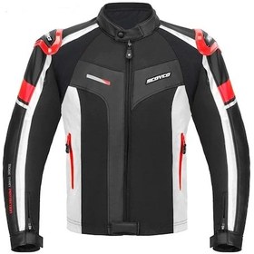 Resim Motosiklet Montu Full Korumalı 4 Mevsim Pu Kaplamalı Deri Ve Maxdura Kumaş Motor Mont Red 