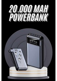 Resim Hızlı Şarj Özellikli 20.000 Mah Dijital Göstergeli Usb Girişli Android Ve Apple Uyumlu iOS Powerbank Çoklu 