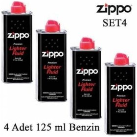Resim 4 Adet Made In Usa Zippo Çakmak Benzini 125Ml Zippo Benzin 
