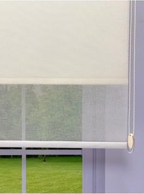 Resim donatti perde Çiftli Sistem Keten Tül ve%100 Blackout (Karartma) Ekru Stor Perde 260 x 200 