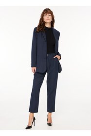 Resim Fabrika Boyfriend Lacivert - Beyaz Kadın Blazer F3WL-CKT3 