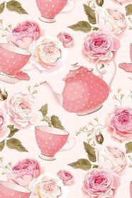 Resim Pelangi Çaydanlık Fincan Desenli Çiçekli Dijital Baskılı Kaymaz Taban Yıkanabilir Leke Tutmaz Mutfak Halısı, Pembe 160 x 240 