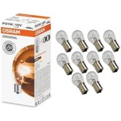 Resim Osram 7506 12V 93 P21W Tek Duy Stop Sinyal Ampulü 10 Adet N11.2043 