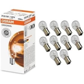 Resim Osram 7506 12V 93 P21W Tek Duy Stop Sinyal Ampulü 10 Adet N11.2043 