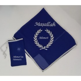 Resim moms and babies İsimli Sünnet Şalı Omuz Örtüsü Maşallah Nakış Işlemeli Kına Şalı Atkı Eldiven Isme Özel 