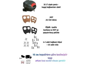 Resim GMS Motosiklet Ses Sistemi Için Boş Çanta ve Hazır Kalıp Seti Içi Siyah + Vida Seti 