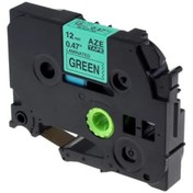 Resim photo print Brother P-touch Muadili Yeşil Etiket 12 Mm Tze-tape Aze731 