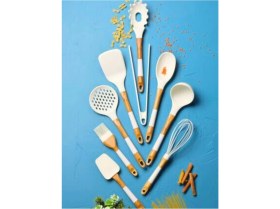 Resim Bambu ve Silikon Malzemeli 9 Parça Mutfak Seti, Şık ve Kullanışlı Tasarım 